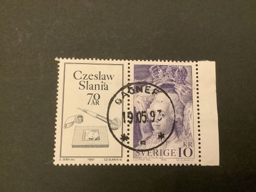 Czeslaw Slania 1991 facit nr 1706  lyxstämplat GAGNEF