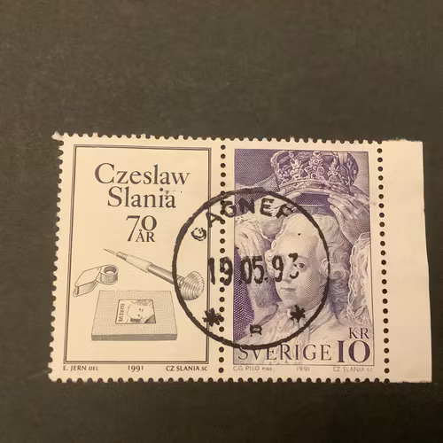 Czeslaw Slania 1991 facit nr 1706  lyxstämplat GAGNEF