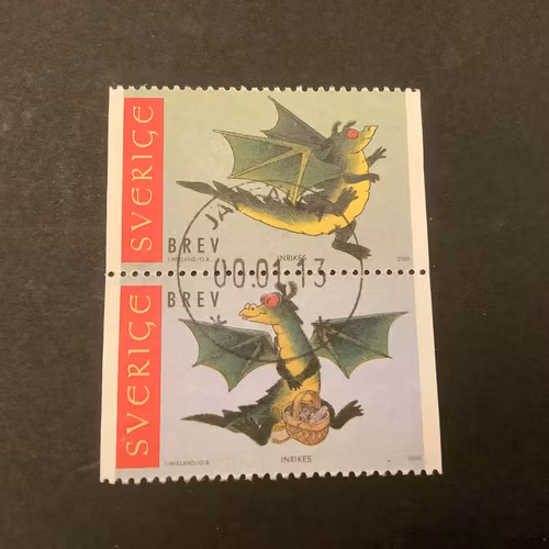 Drake facit nr 2173+2174 i lyxstämplat par JÄRFÄLLA 1