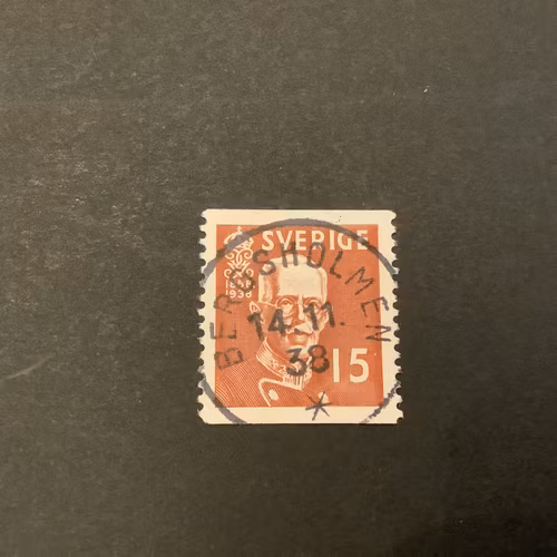 Gustaf V 80 år facit nr 267 A lyxstämplat BERGSHOLMEN