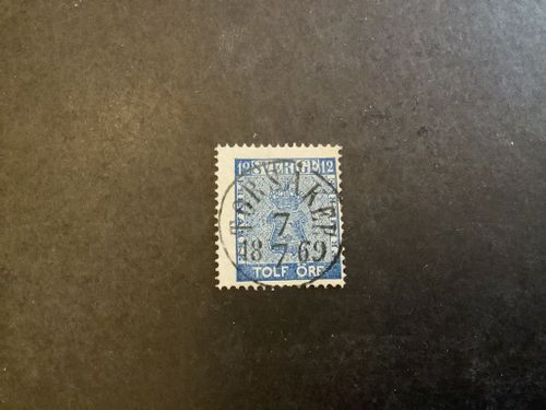 Vapentyp 12 öre facit nr 9 lyxstämplat TORSÅKER