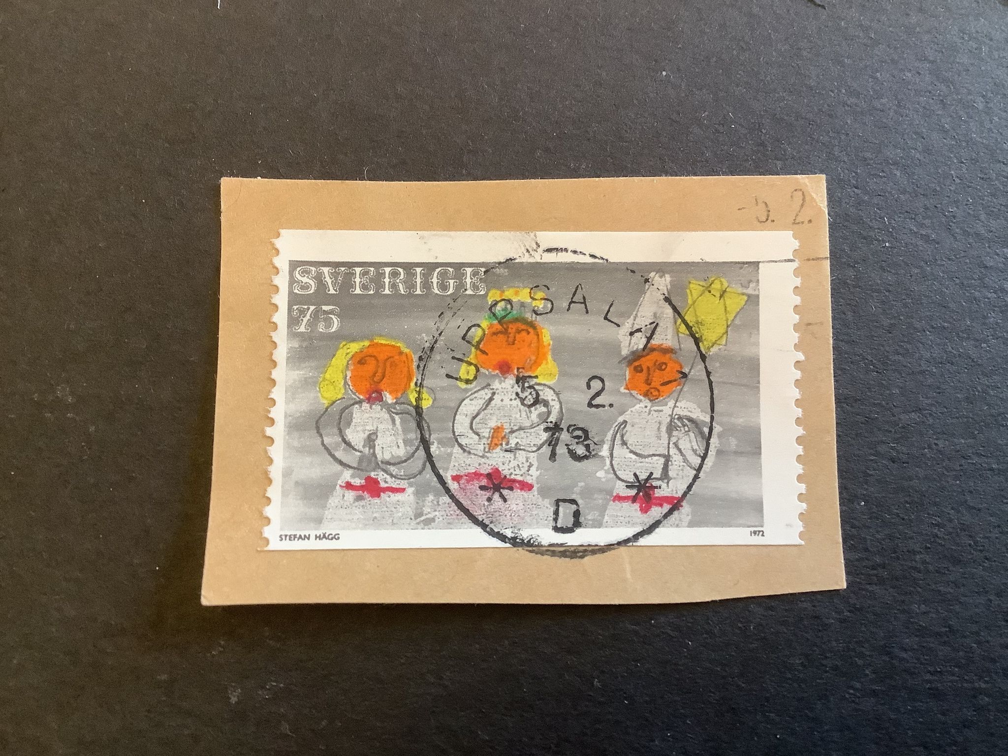 Julfrimärke 1972 facit nr 795 praktstämplat på klipp UPPSALA 1