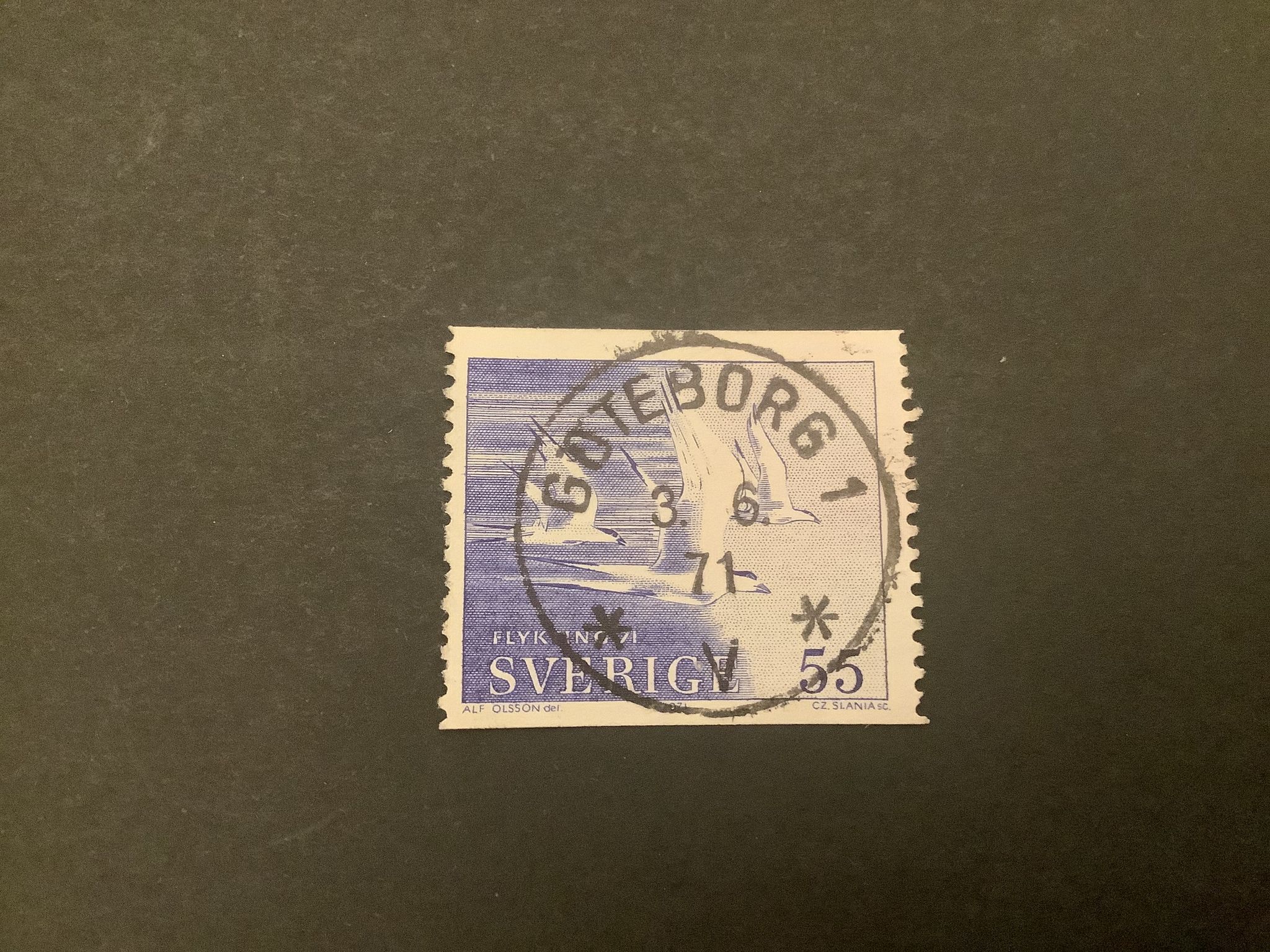 Flykting 71 facit nr 724 A lyxstämplat GÖTEBORG 1