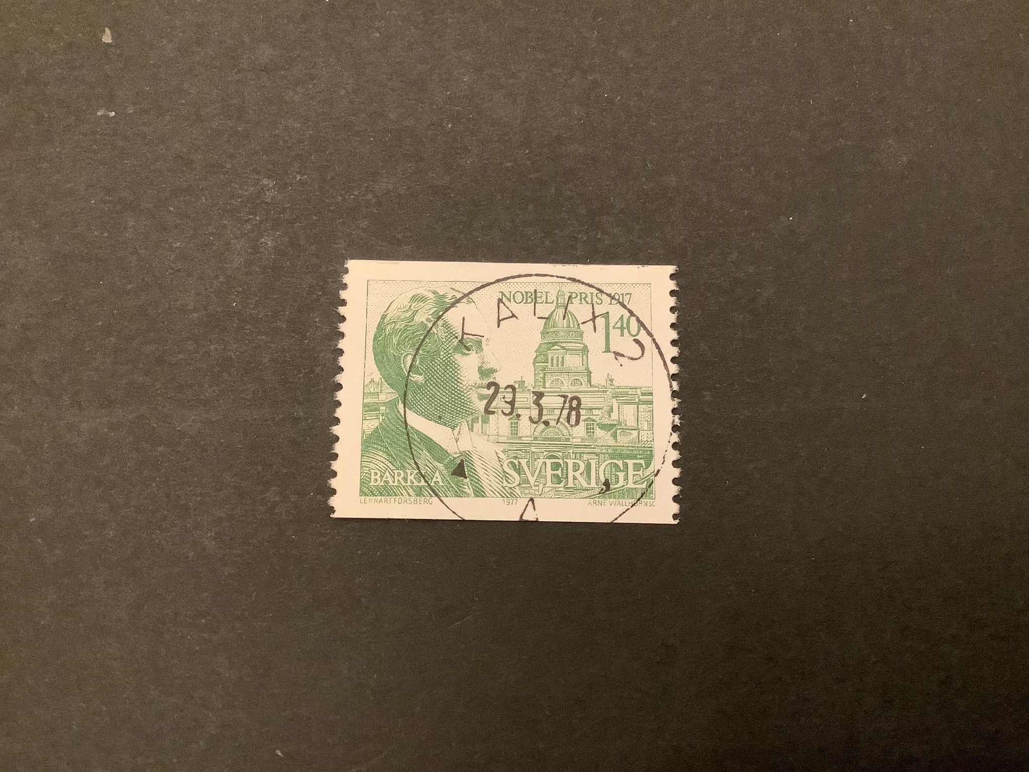 Nobelpris 1917 facit nr 1028 lyxstämplat KALIX 2