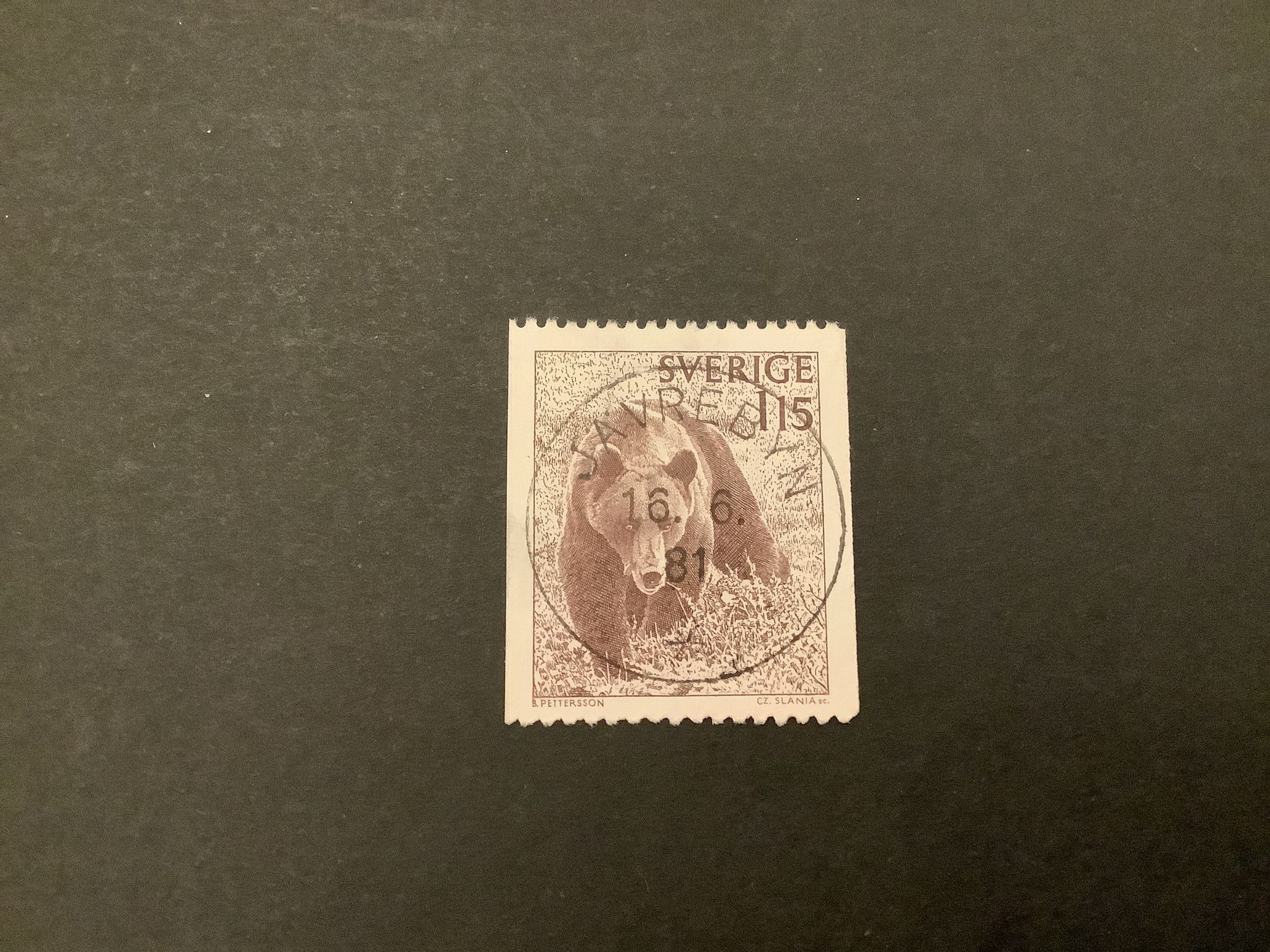 Björn facit nr 1038 lyxstämplat JÄVREBYN