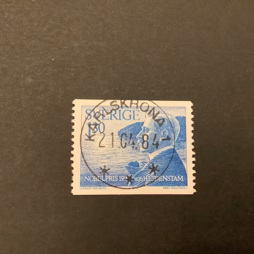 Nobelpris 1916 facit nr 988 Lyxstämplat KARLSKRONA 1