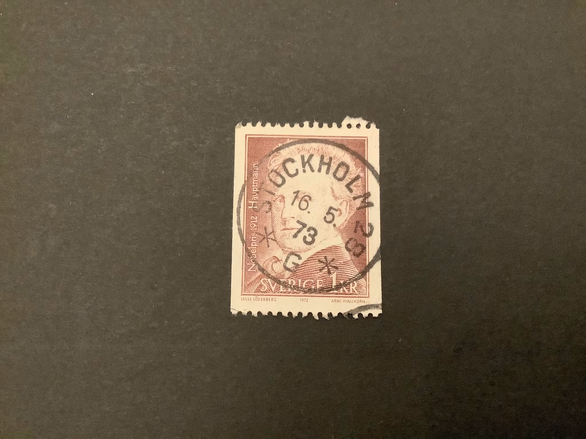 Nobelpris 1912 facit nr 806 praktstämplat STOCKHOLM 28