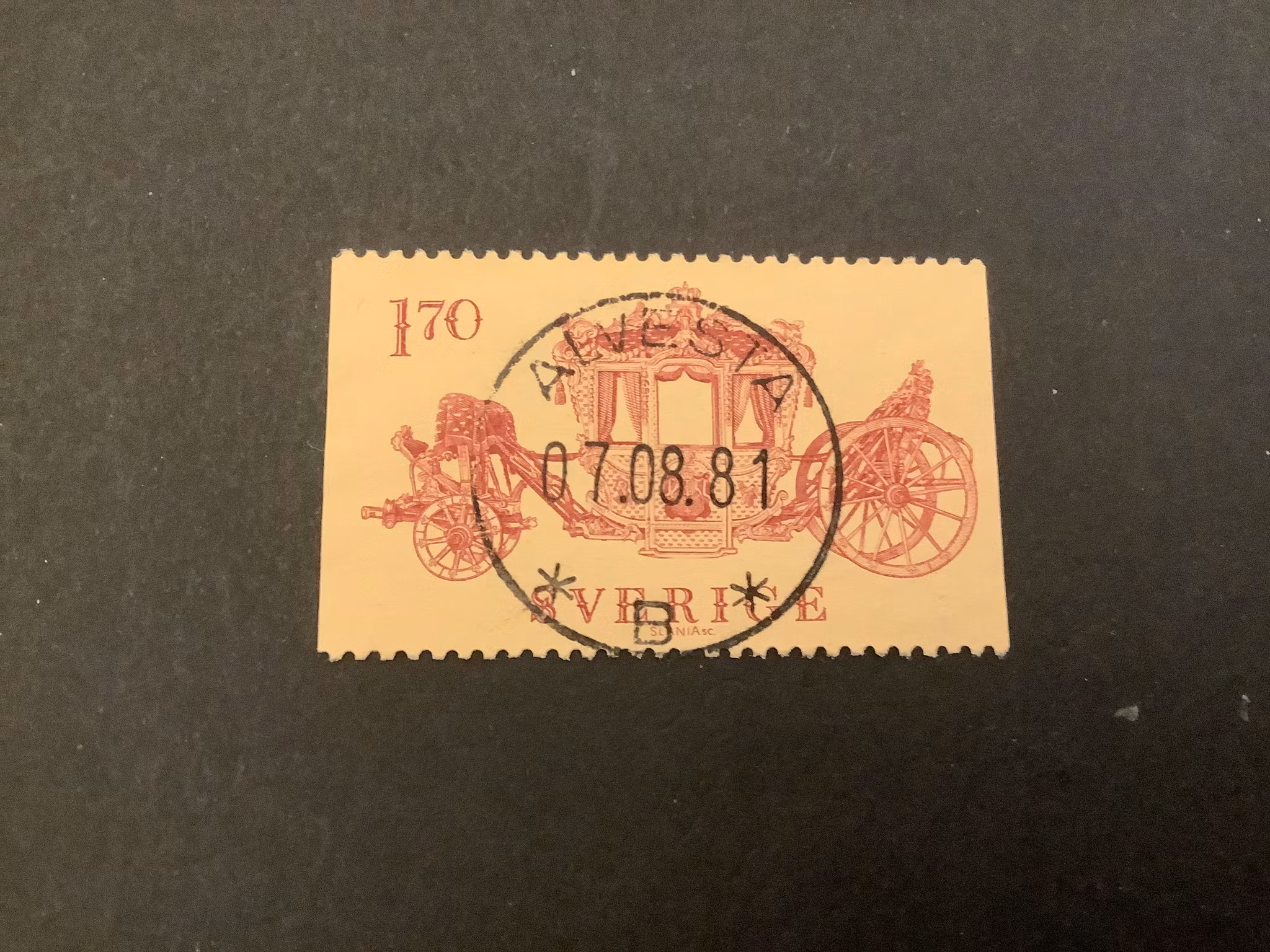 Kröningsvagn facit nr 1055 lyxstämplat ALVESTA