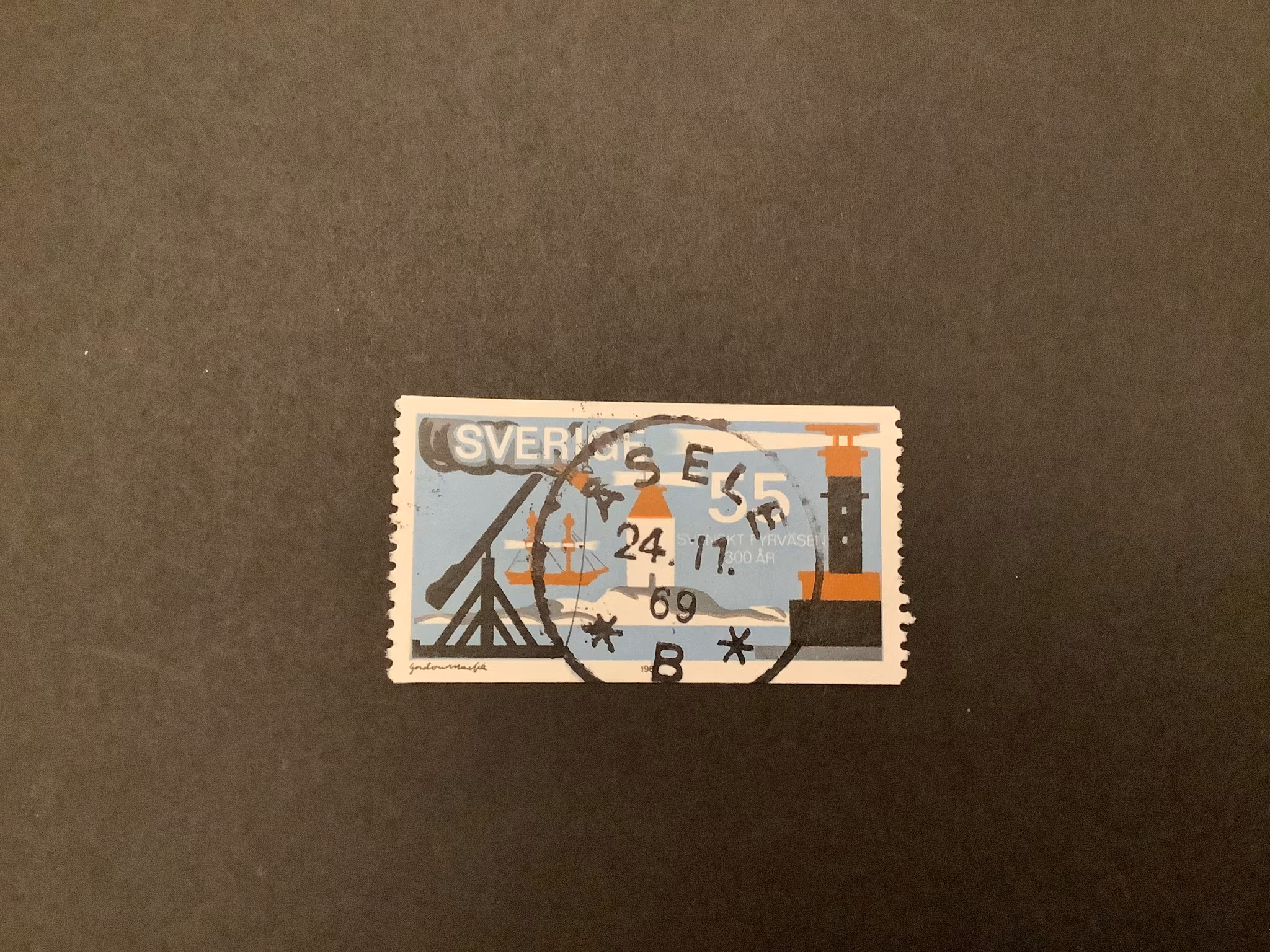 Svenskt fyrväsen facit nr 680 lyxstämplat ÅSELE