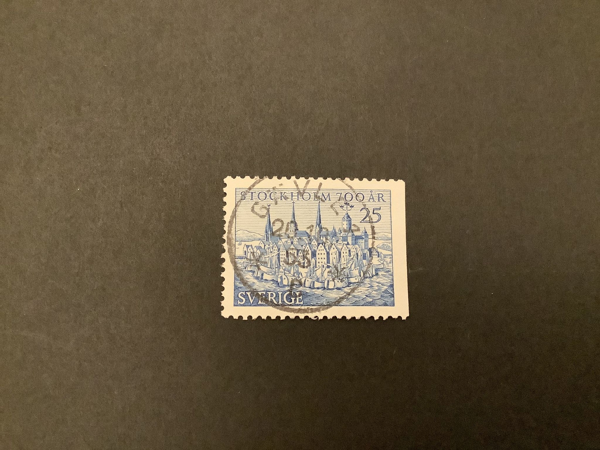 Stockholm 700 år facit nr 449 B2 lyxstämplat GÄVLE 1