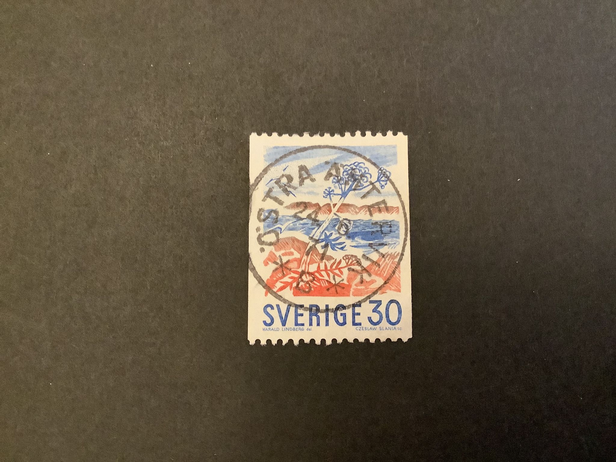 Bruksfrimärken facit nr 614 A praktstämplat ÖSTRA ÄMTERVIK