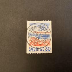 Bruksfrimärken facit nr 614 A praktstämplat ÖSTRA ÄMTERVIK