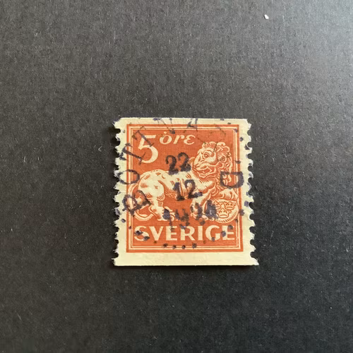 Stående lejon facit nr 142 A praktstämplat BOTTNARYD