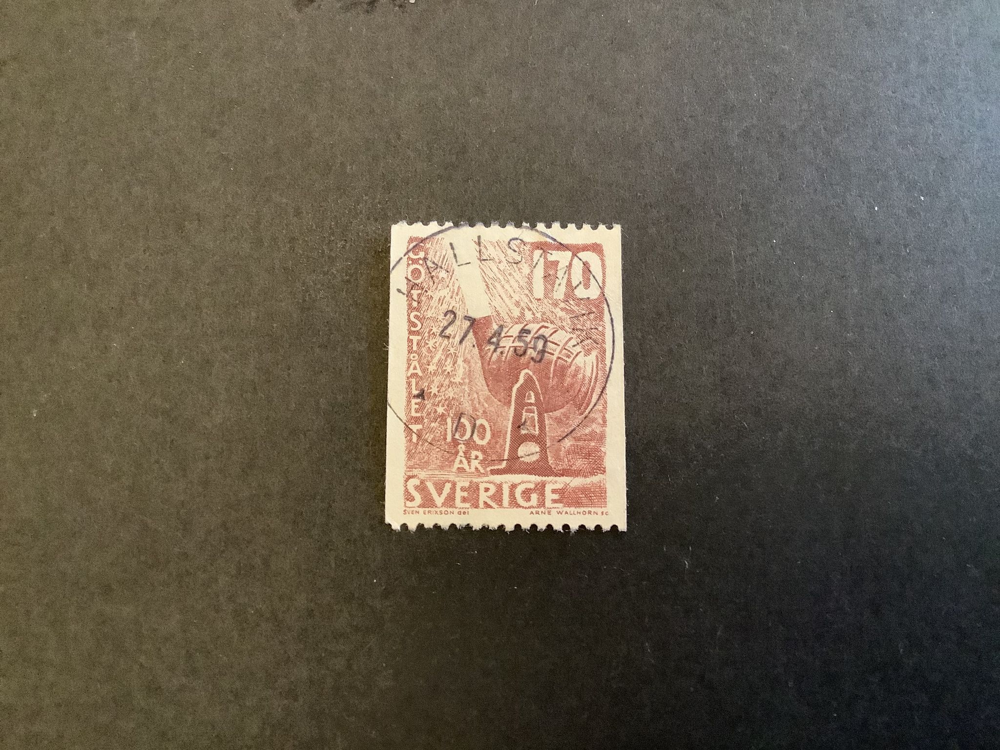 Götstålet facit nr 496 praktstämplat HALLSTAVIK