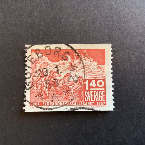 Sjöräddningssällskapet facit nr 487 praktstämplat GÖTEBORG 42