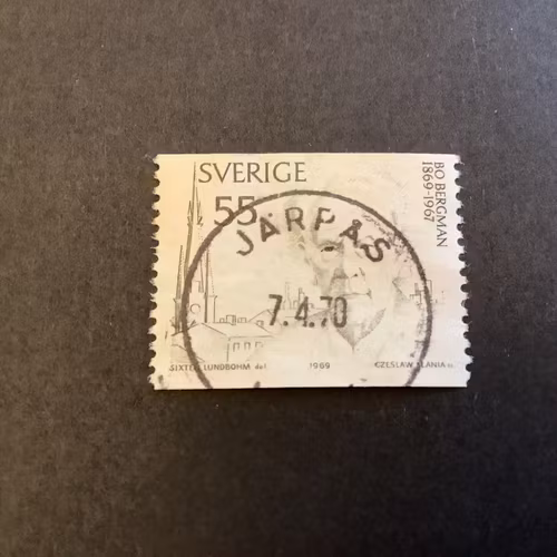 Bo Bergman facit nr 673 A praktstämplat JÄRPÅS