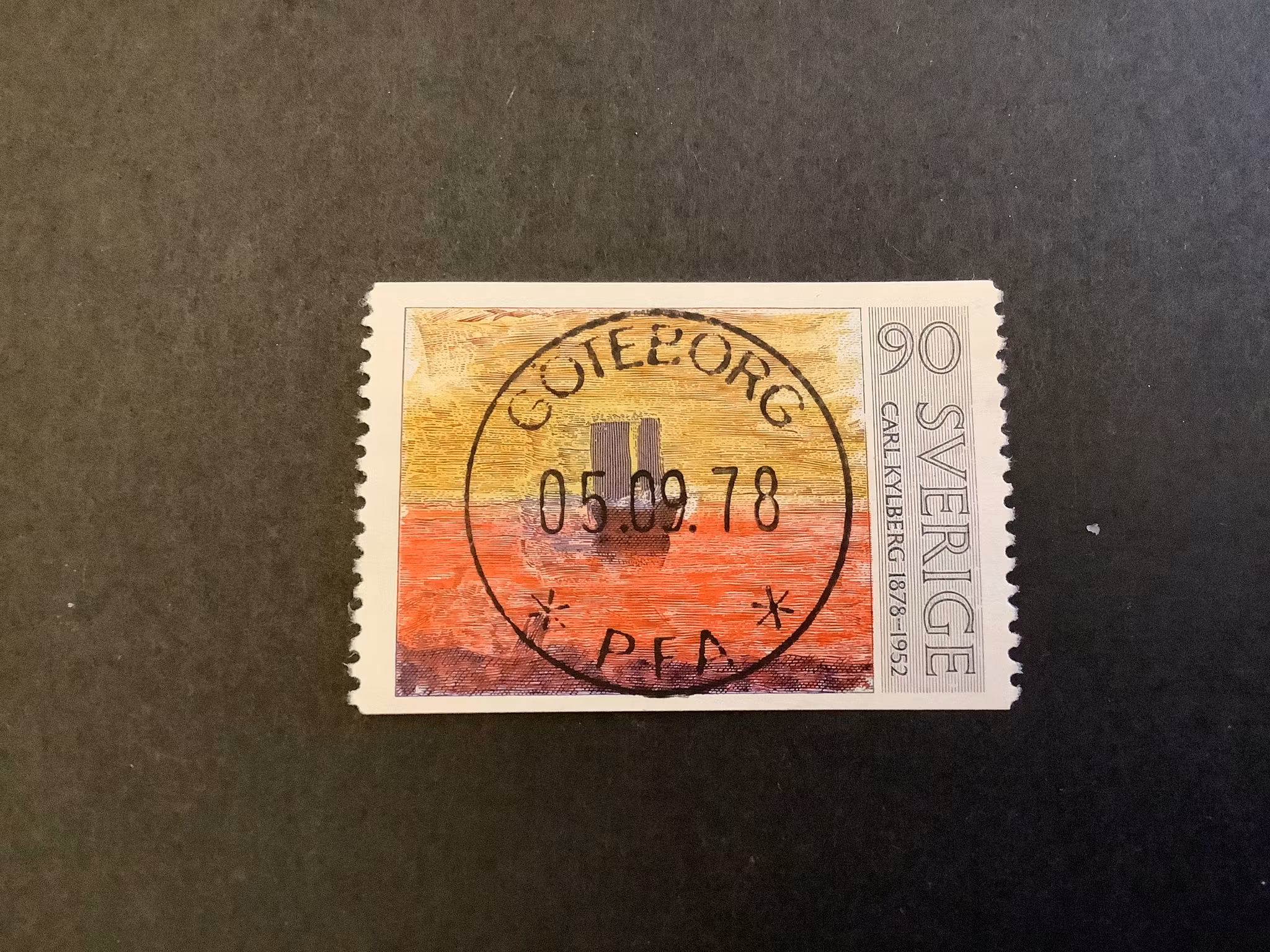 Tre svenska konstnärer facit nr 1051 lyxstämplat GÖTEBORG