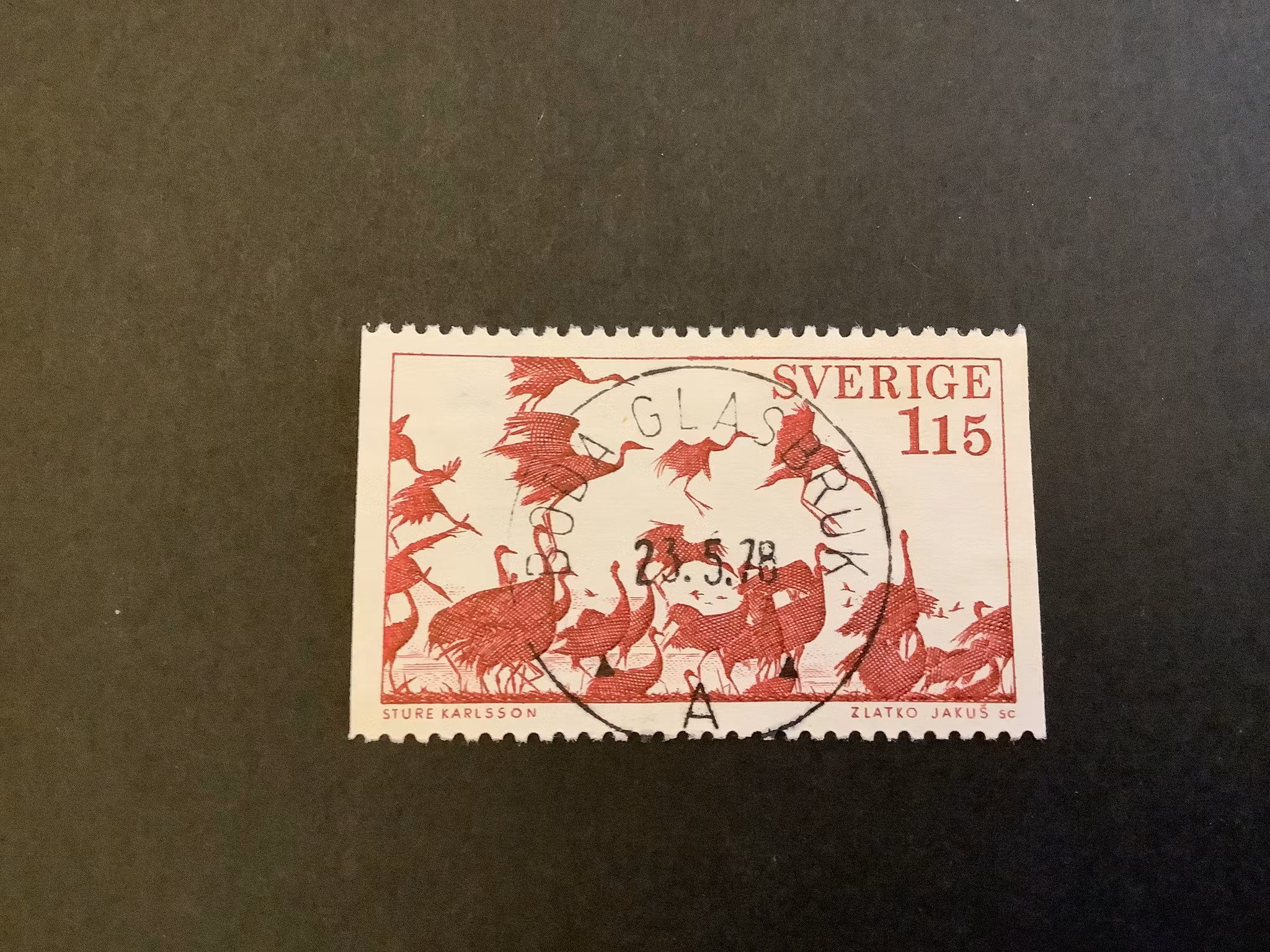 Västergötland facit nr 1046  lyxstämplat BODA GLASBRUK