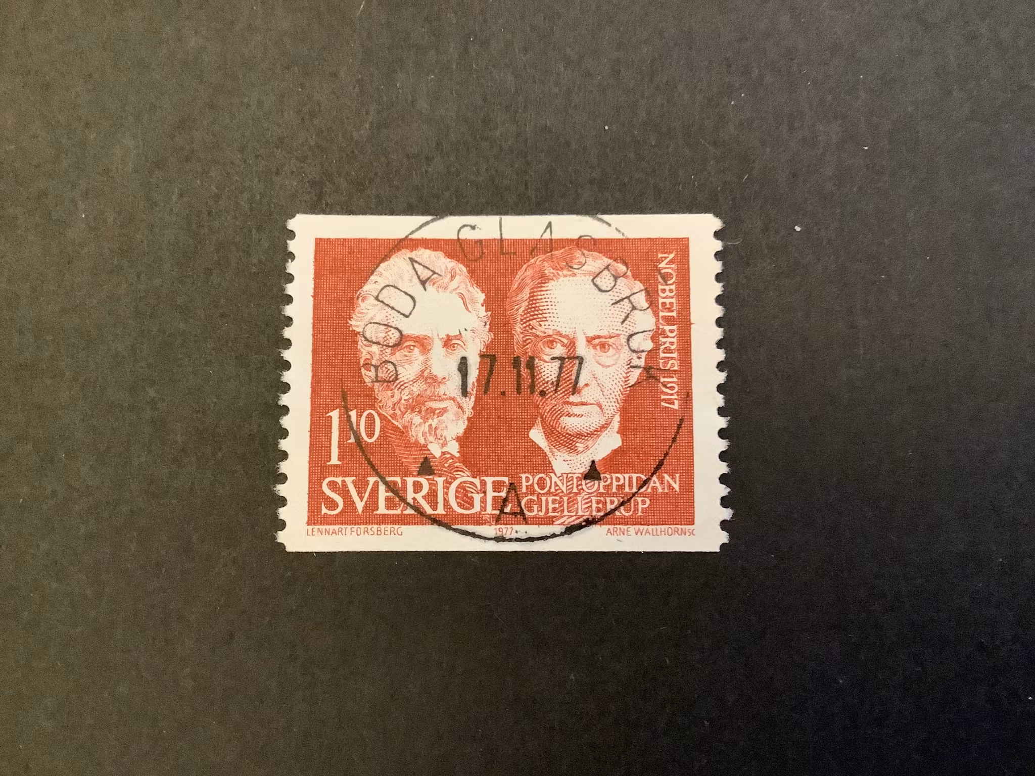 Nobelpris 1917 facit nr 1027Lyxstämplat BODA GLASBRUK