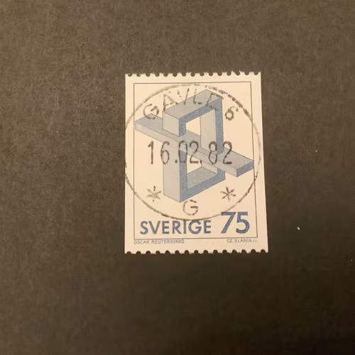 Omöjliga figurer facit nr 1201  lyxstämplat GÄVLE 6