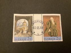 Konst på Gripsholm facit nr 1466+1463 i lyxstämplat par SANDVIKEN 1