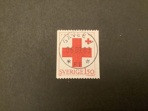 Röda korset facit nr 1268 lyxstämplat GÄVLE 1