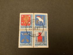 Rabattmärken III facit nr 1162-1165 lyxstämplat 4-block LJUSNE *LBB1*