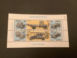 Svensk bilhistoria facit nr 1135-1140 lyxstämplat block SÖDERHAMN 1