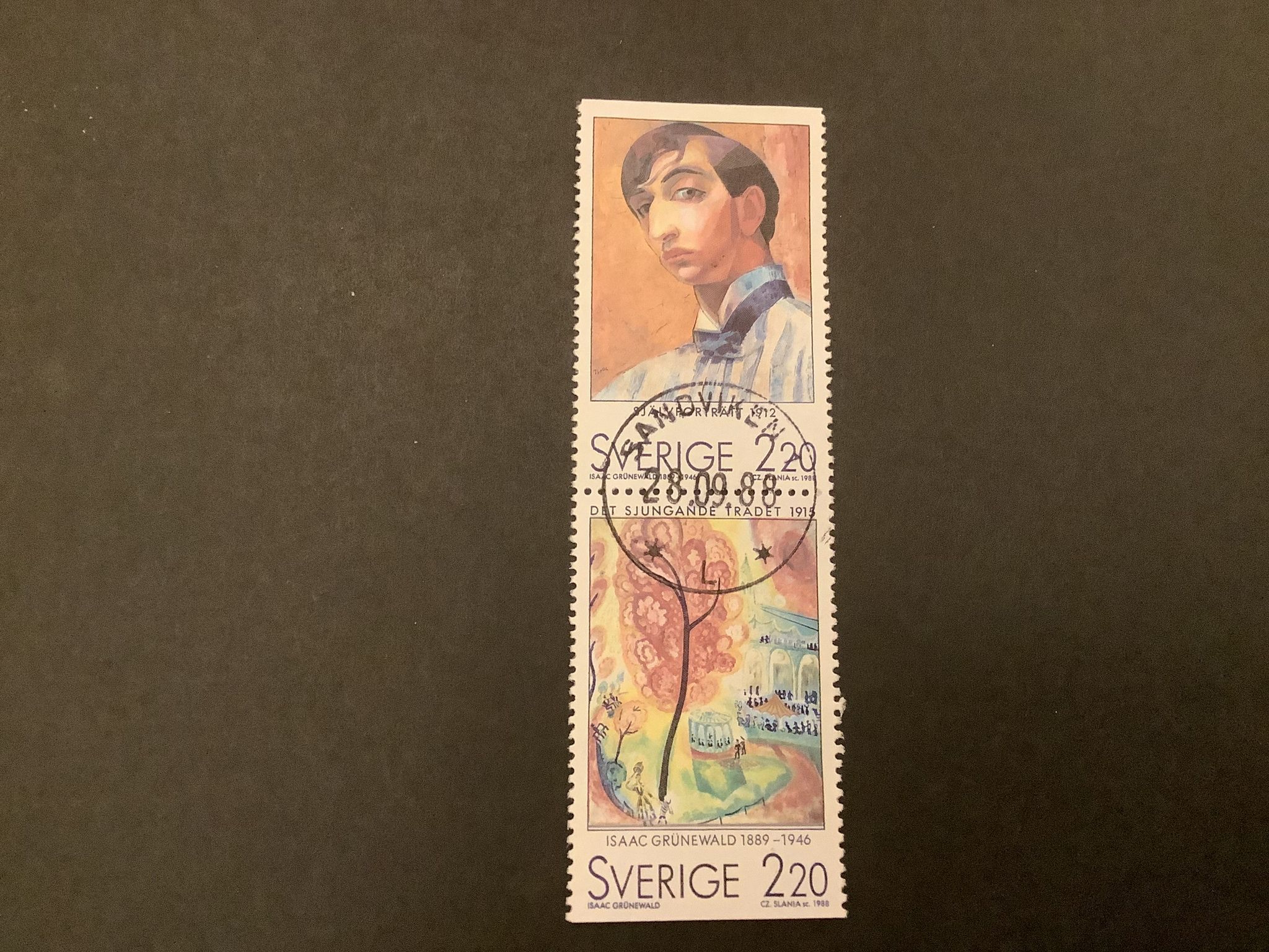Svenska konstnärer i Paris facit nr 1517 SX lyxstämplat par SANDVIKEN 1