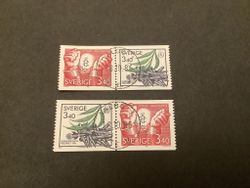 Fred och frihet facit nr 1425 SX1 och SX2 lyxstämplade par VALBO 1