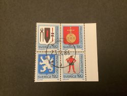 Rabattmärken VIII facit nr 1403-1406 lyxstämplat block GÄVLE 6