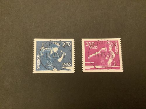 Vm i bordtennis facit nr 1343-1344 lyxstämplad serie GÄVLE 6