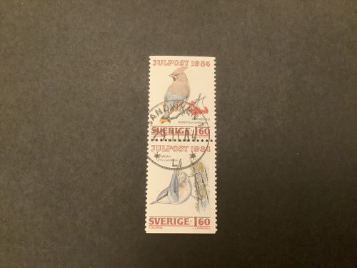 Julpost 1984 facit nr 1327 SX Lyxstämplat par SANDVIKEN 1