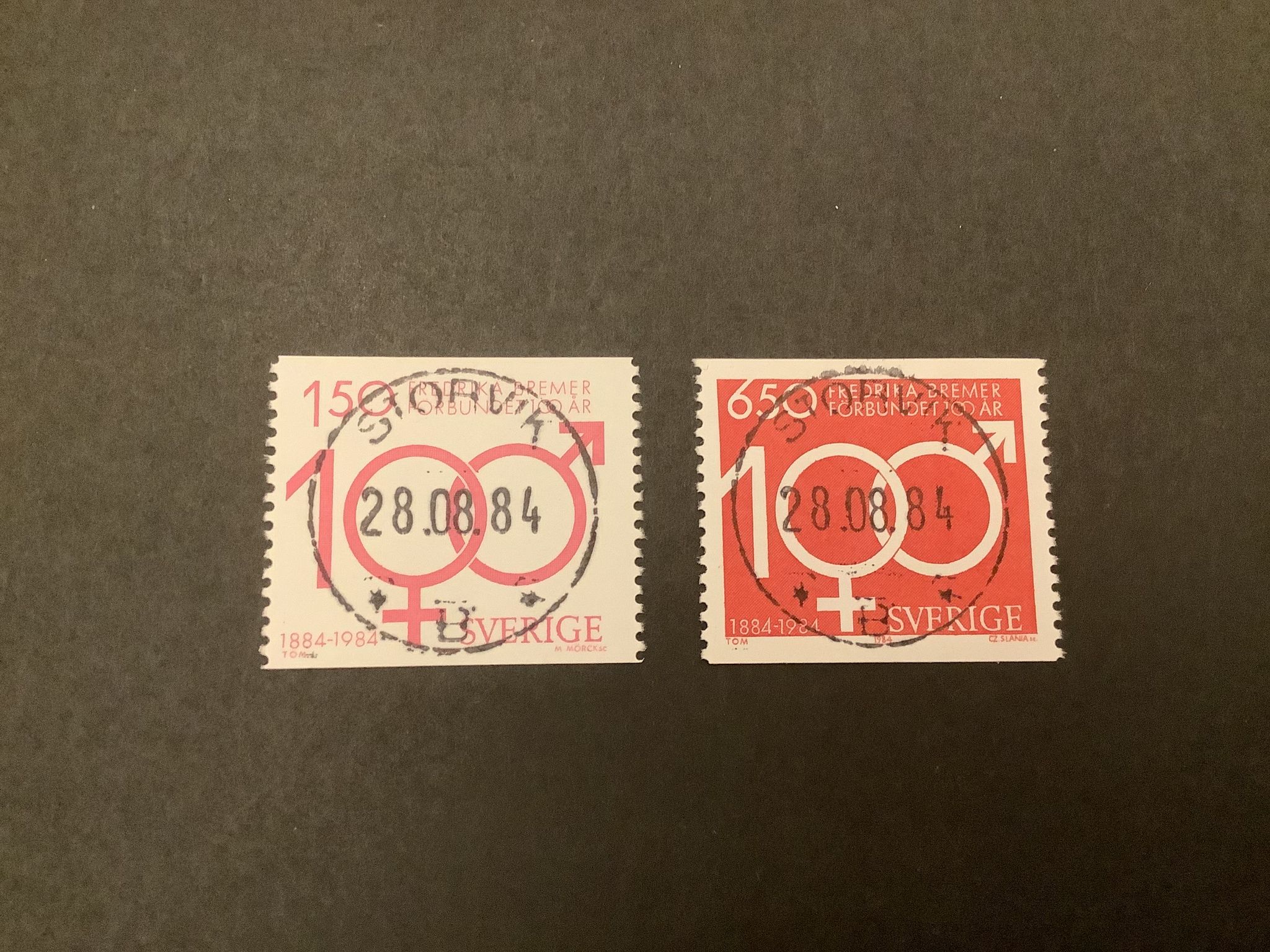 Fredrika Bremerförbundet facit nr 1309-1310 lyxstämplad serie STORVIK