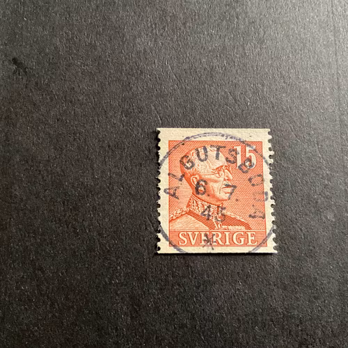 Gustaf V profil höger facit nr 275 A  praktstämplat ALGUSTBODA