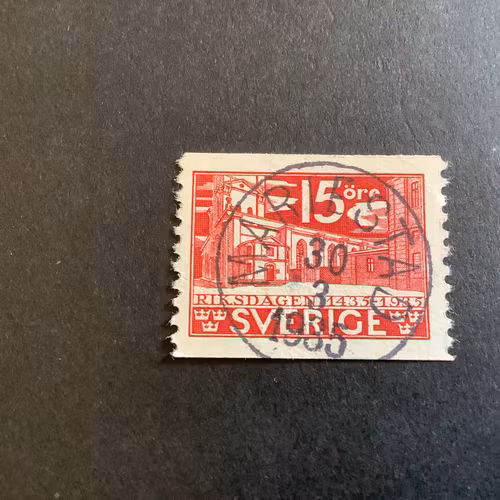 Riksdagen facit nr 242 A lyxstämplat MARIESTAD