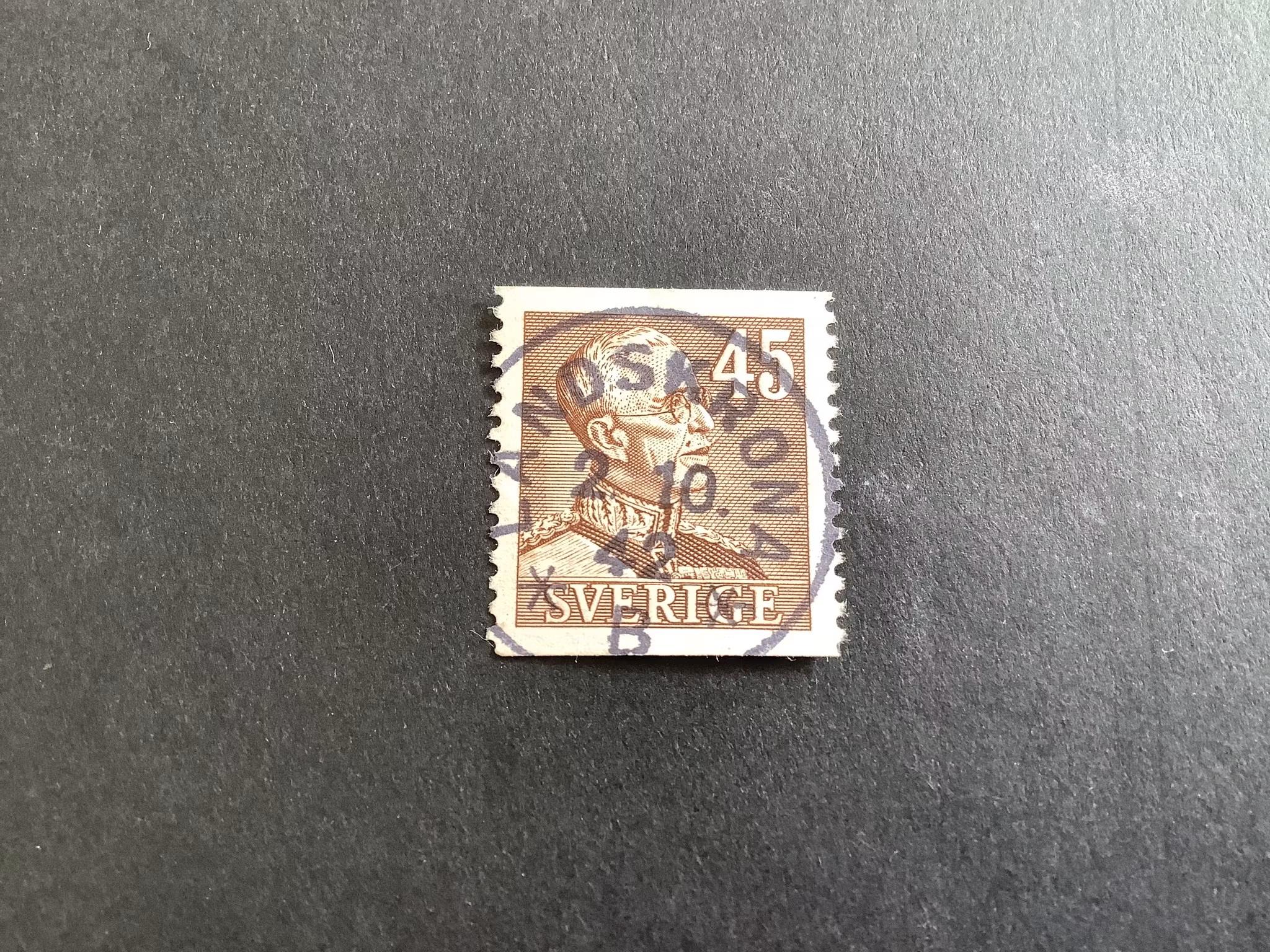Gustaf V profil höger facit nr 282 lyxstämplat LANDSKRONA