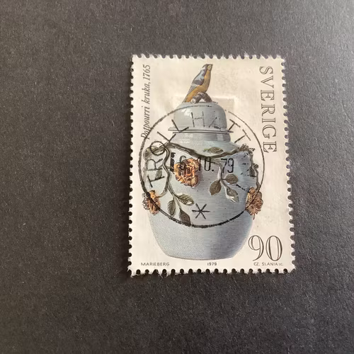 Svensk Rokoko facit nr 1095 lyxstämplat TROLLHÄTTAN 1