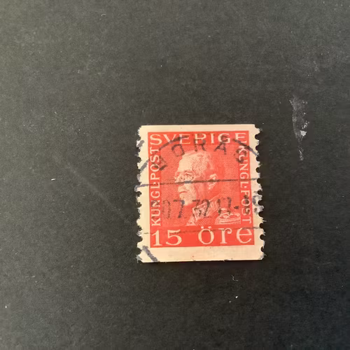 Gustaf V profil vänster facit nr 176 A lyxstämplat BORÅS