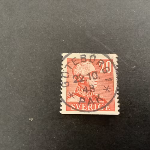 Gustaf V profil höger facit nr 276 A lyxstämplat GÖTEBORG 1