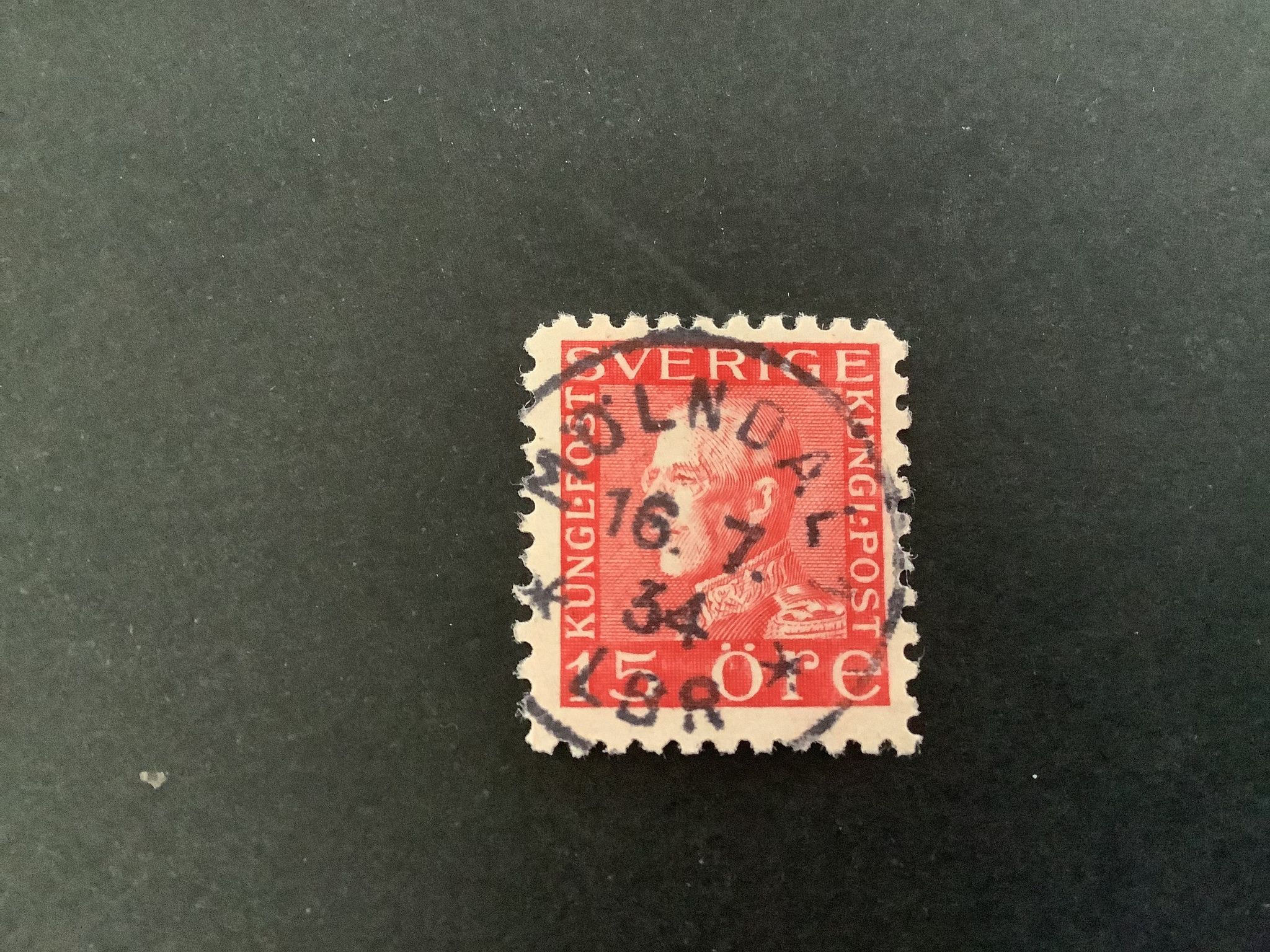 Gustf V profil vänster facit nr 177 C praktstämplat MÖLNDAL *LBR*