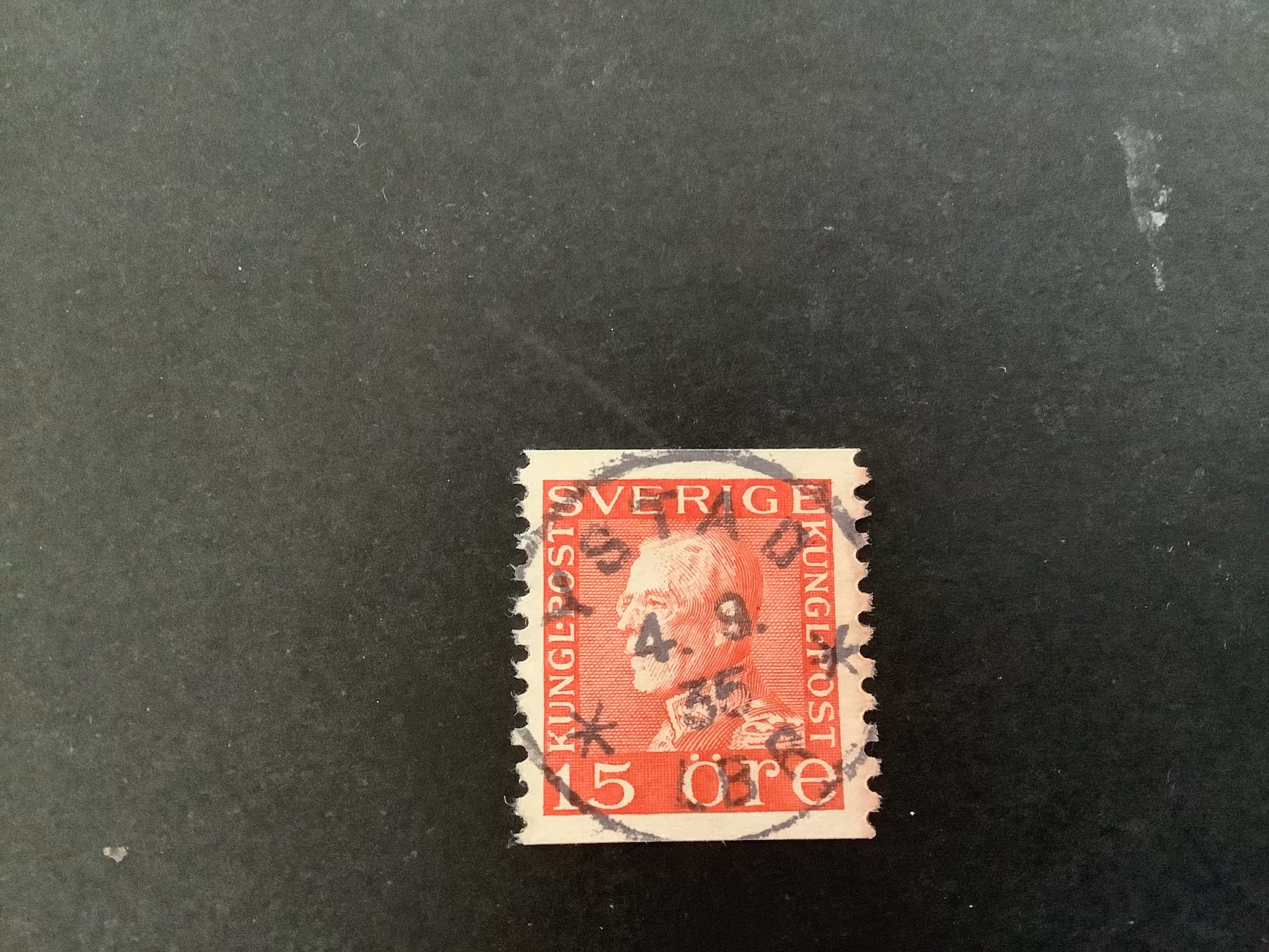 Gustaf V profil vänster facit nr 177 A praktstämplat YSTAD*LBR*
