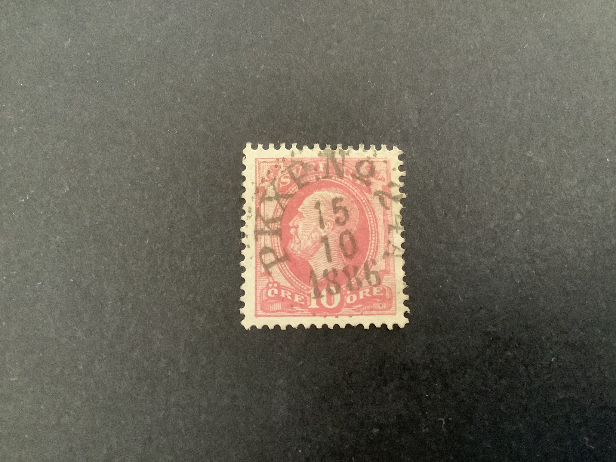 Oscar II boktryck med posthorn praktstämplat PKXP no 24 A