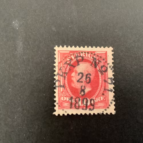 Oscar II koppartryck lyxstämplat PKXP No 71