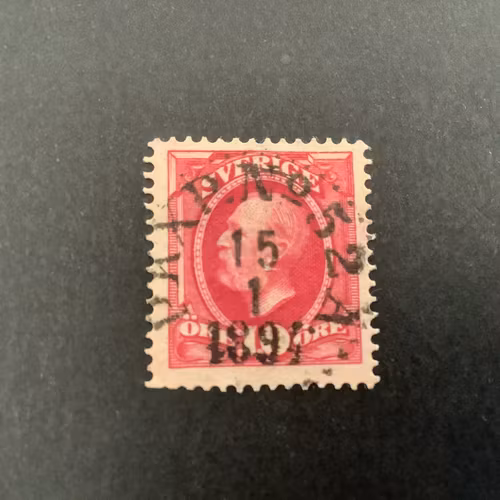 Oscar II koppartryck lyxstämplat PKXP No 52 A