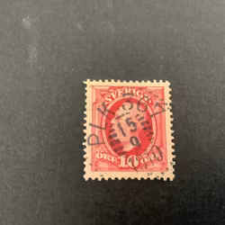 Oscar II koppartryck praktstämplat PLK 367