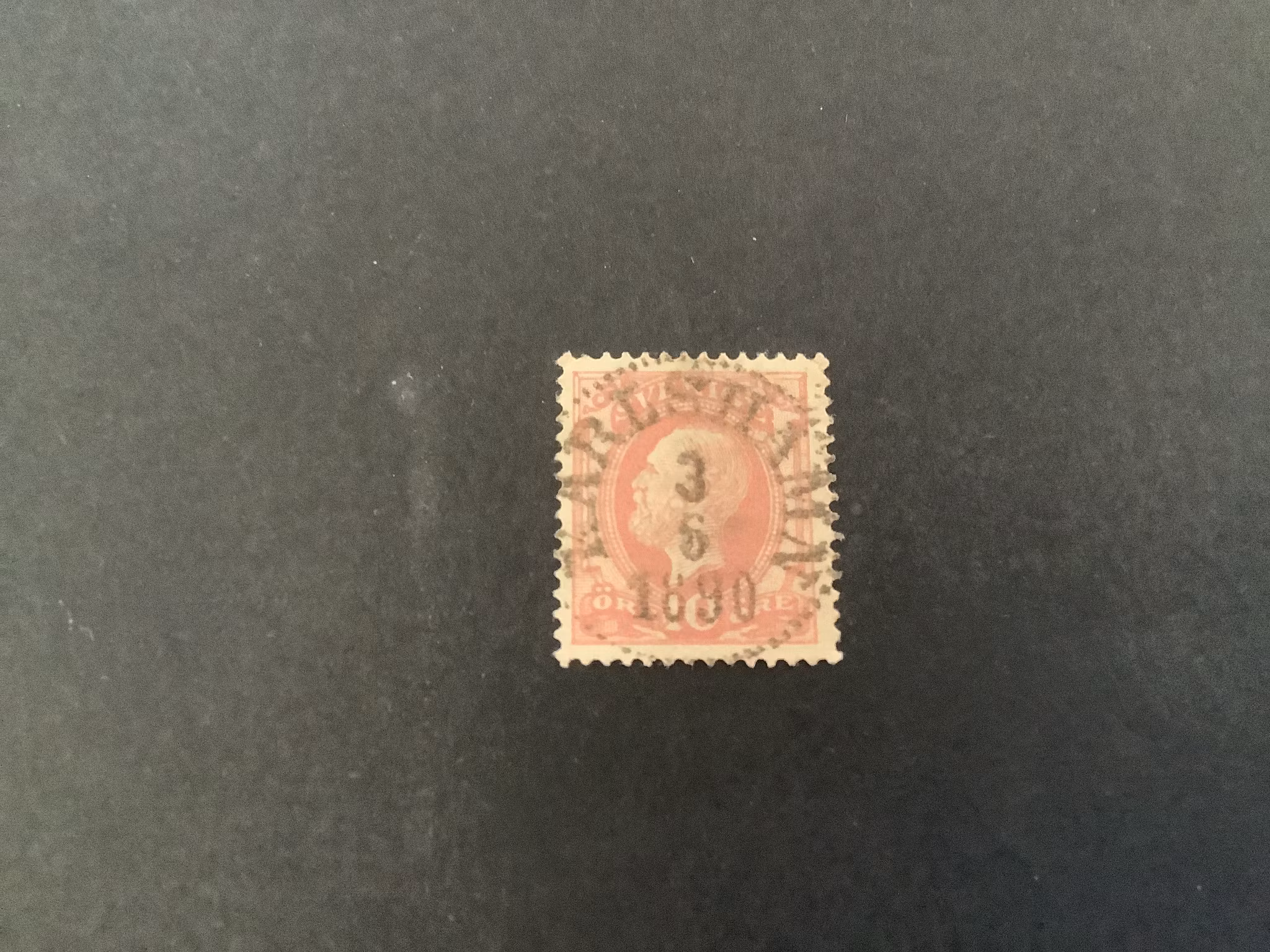Oscar II facit nr 45 boktryck lyxstämplat KARLSHAMN