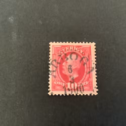Oscar II koppartryck facit nr 54 praktstämplat ARBOGA