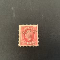 Oscar II facit nr 54 koppartryck lyxstämplat HULT