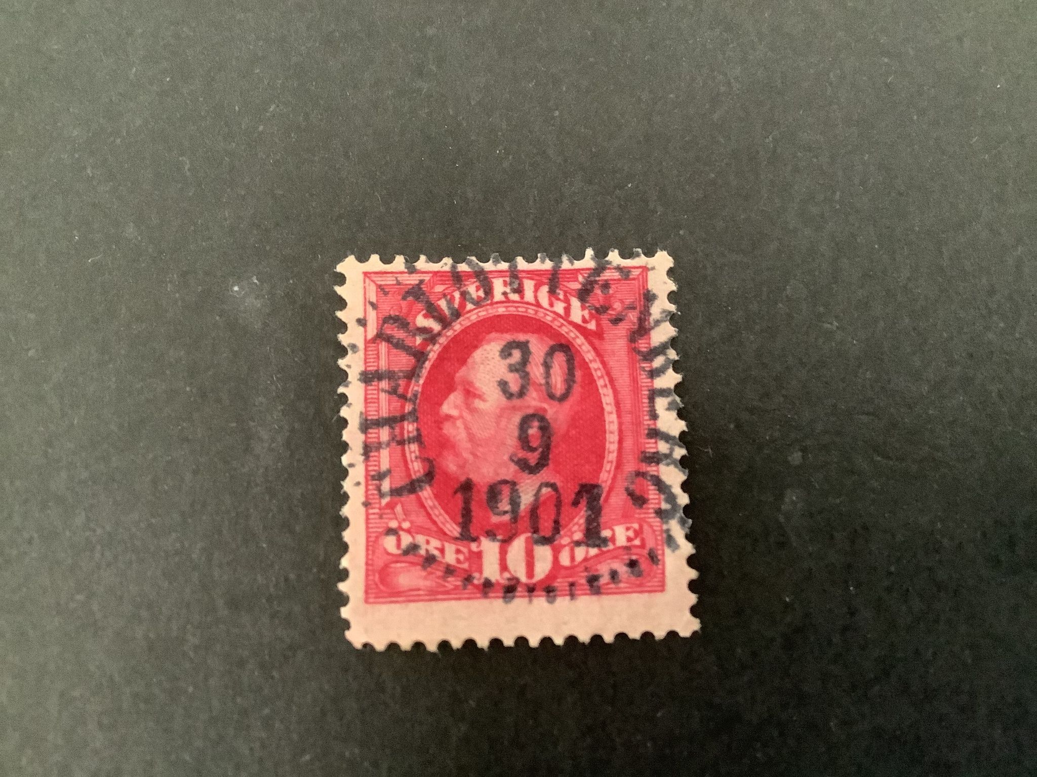 Oscar II koppartryck praktstämplat CHARLOTTENBERG